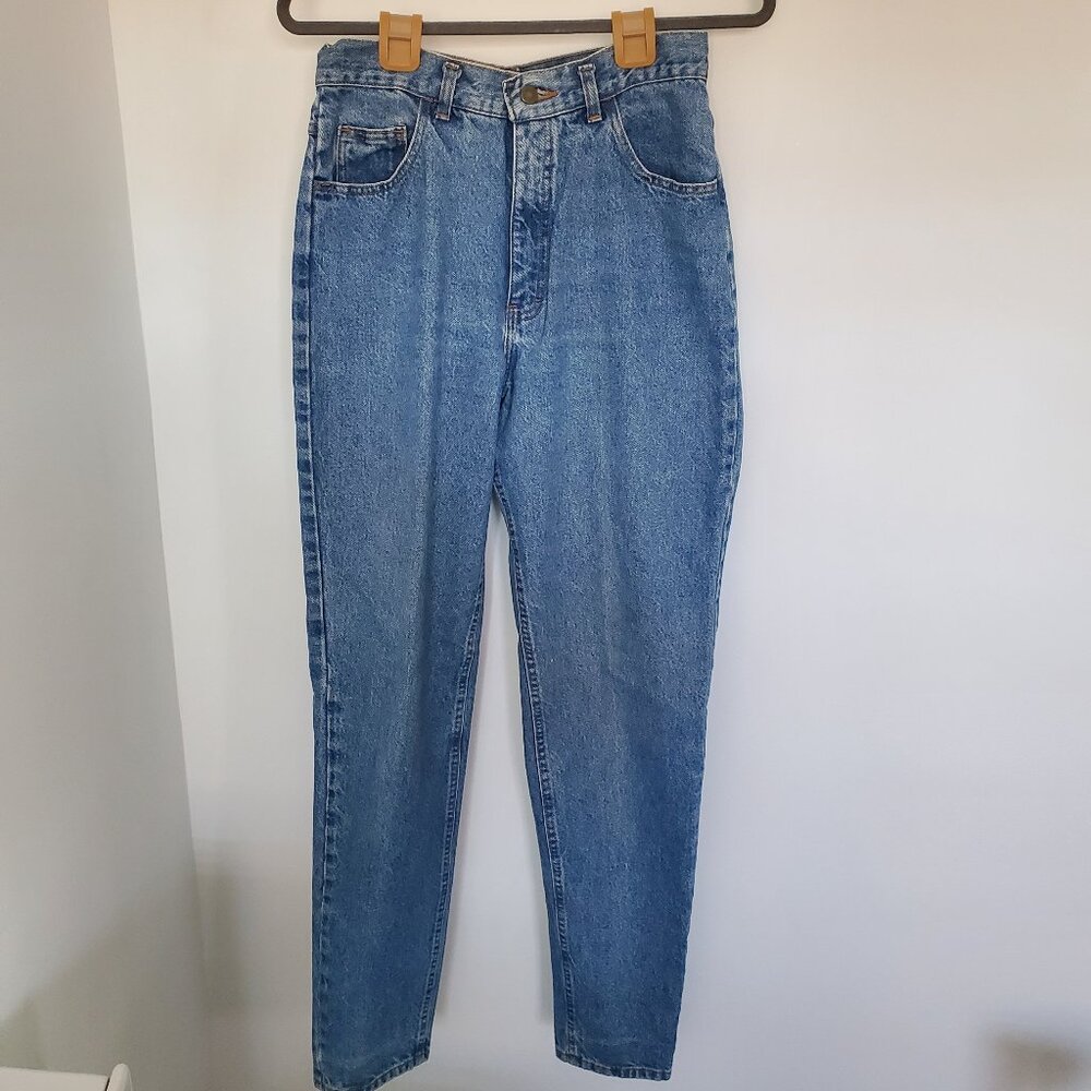 Moda Intl " The London Jean " Straight Leg High Waisted Medium Wash  12
